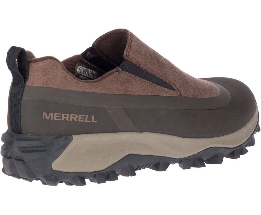 Kozaki Merrell Męskie Brązowe - Thermo Snowdrift Moc Shell Waterproof - 516402-URL